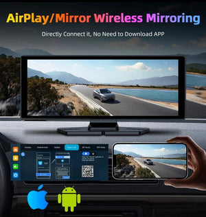 4K Dash Cam CarPlay Android Auto 350 Degree Rotating Lens GPS Bluetooth 7 Inch - stepyours.com
