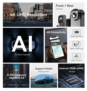 DDPAI N5 Dual 4K HDR Dash Cam Front Rear AI Night Vision WiFi 6 GPS ADAS - stepyours.com