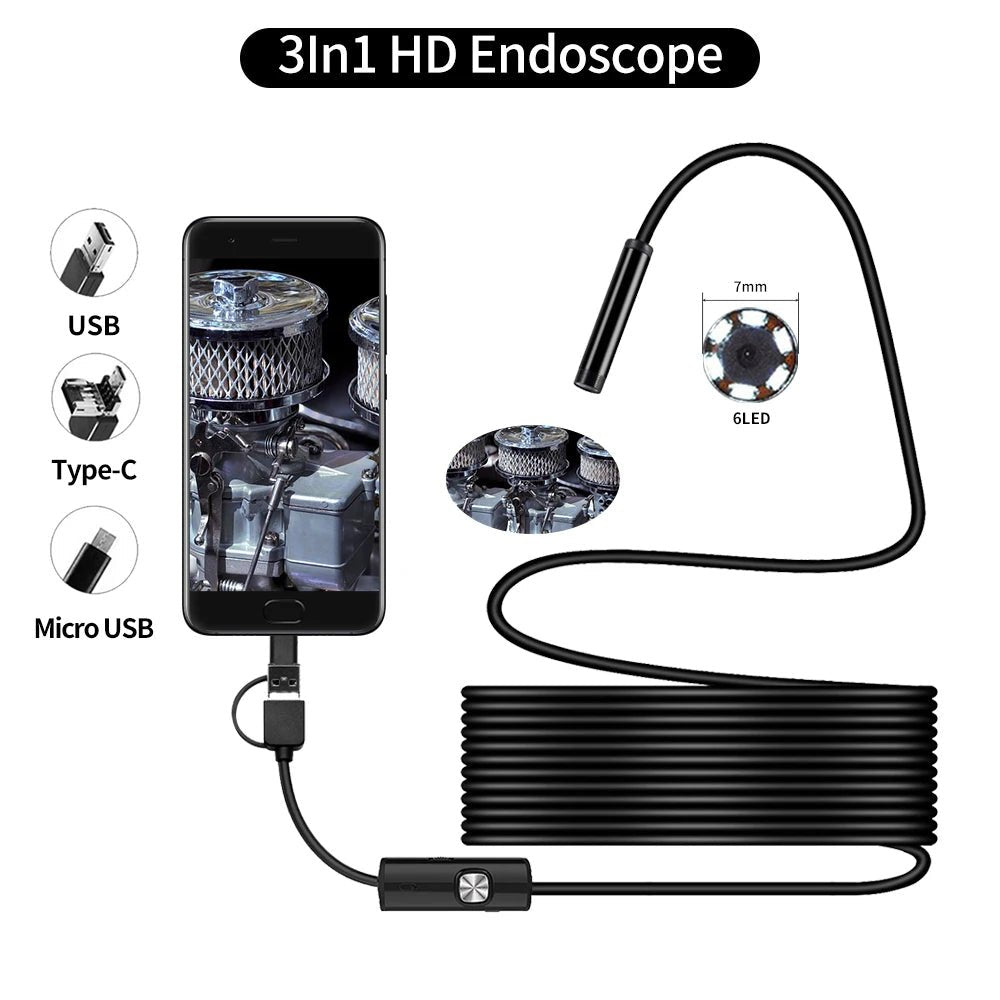 5.5mm Sewer Endoscope Type C Mini Camera For Android Compact Borescope Hooks - stepyours.com
