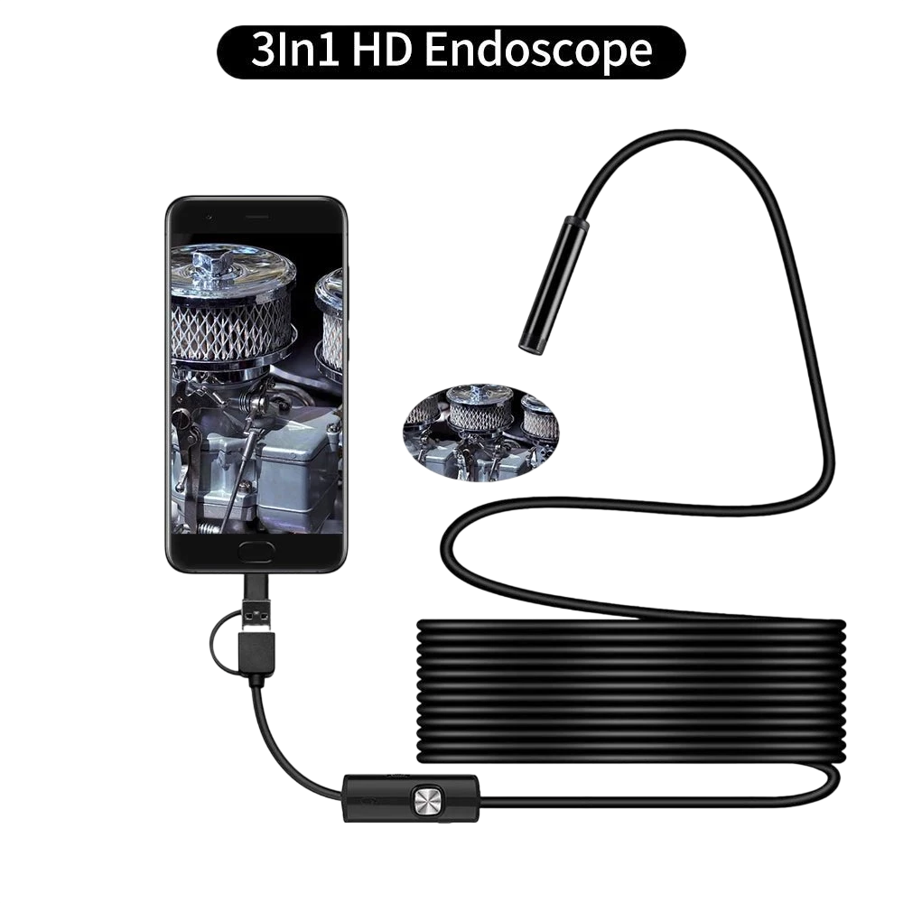 5.5mm Sewer Endoscope Type C Mini Camera For Android Compact Borescope Hooks - stepyours.com