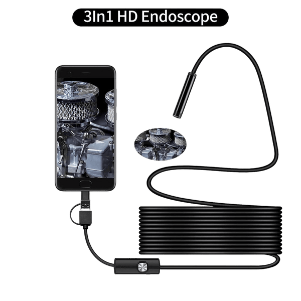 5.5mm Sewer Endoscope Type C Mini Camera For Android Compact Borescope Hooks - stepyours.com