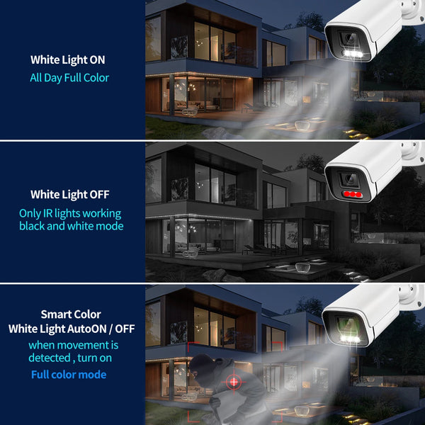 8MP 4K IP Camera Outdoor PoE H265 Security Bullet - Color Night Vision by stepyours.com