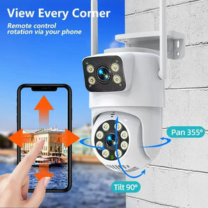 ANSVICAM Tuya Outdoor 4K IP Camera Dual Lens PTZ Auto Tracking Wireless - stepyours.com