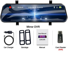 EACE 2.5K Mirror Dash Cam For Car Touch Screen With GPS WiFi 1440P Parking DVR - stepyours.com
