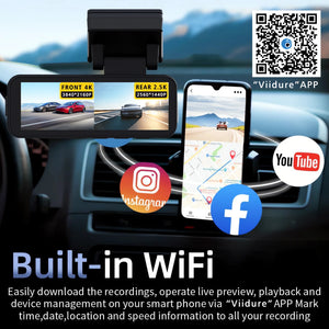 4K Dash Cam Dual Lens With GPS WiFi Night Vision Never Miss A Moment - stepyours.com