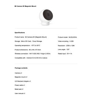 Xiaomi Smart IP Camera Standard Edition 2K HD Infrared Night Vision AI Alarm - stepyours.com