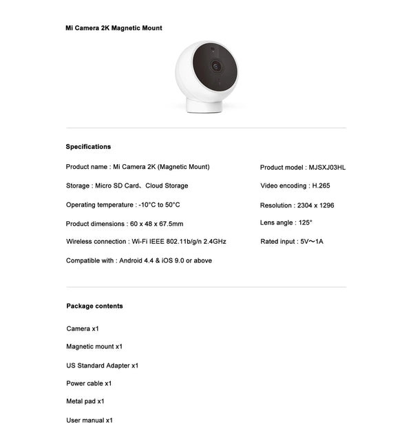 Xiaomi Smart IP Camera Standard Edition 2K HD Night Vision AI Alarm - stepyours.com