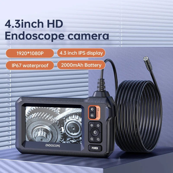 Industrial Endoscope Camera 4.3 Inch IPS Screen 1080P IP67 Waterproof Borescope - stepyours.com