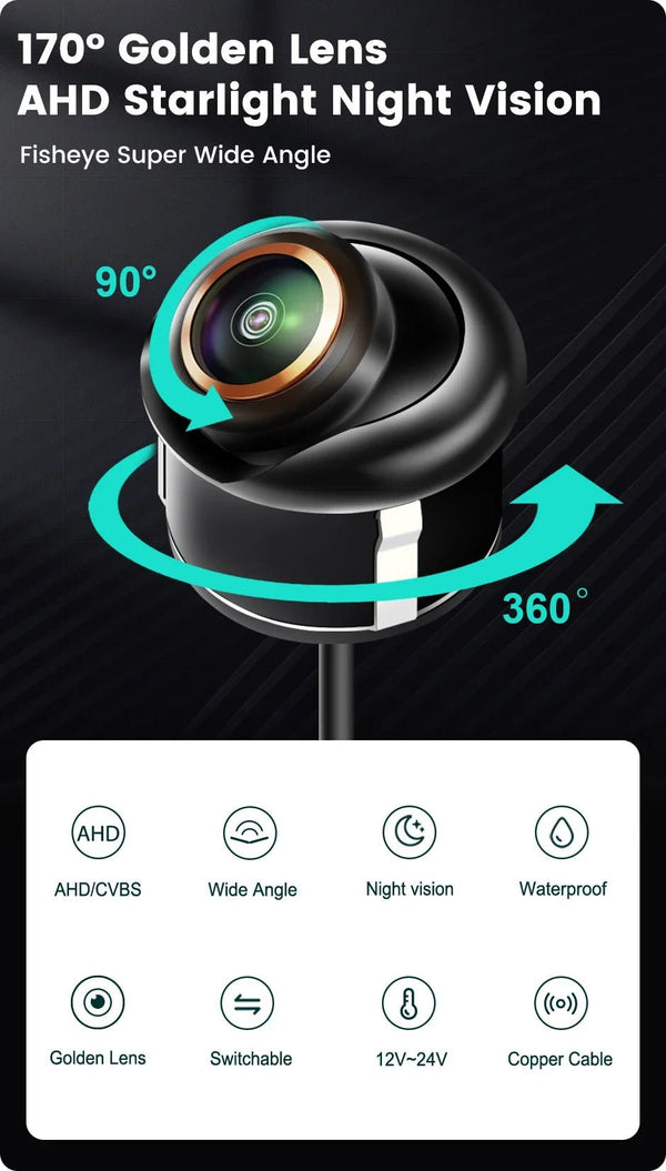 170 Degree AHD Rear View Camera with Night Vision Fisheye Lens - stepyours.com