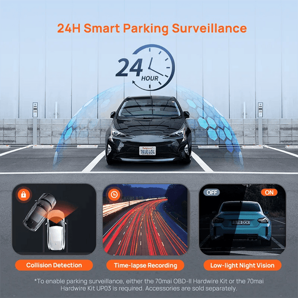 70mai M310 Plus 2K Dash Cam With English Voice Control 1440P WDR Parking WiFi 6 - stepyours.com