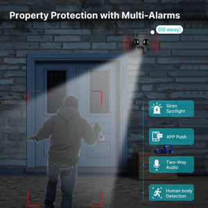 Three Lens PTZ IP Camera Outdoor HD WiFi Security Auto Tracking CCTV Hooks - stepyours.com