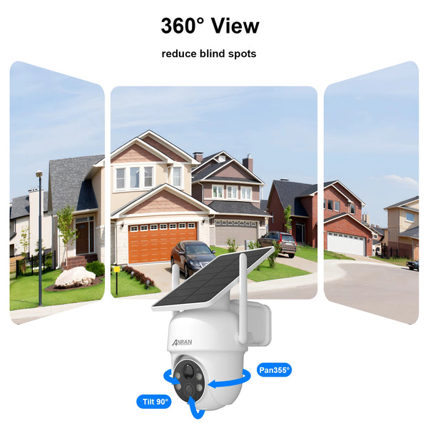 ANRAN Solar Camera With PIR Humanoid Detection For Outdoor Security 2K 2 4G WiFi - stepyours.com