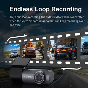 Kawa D5 2K Dash Cam For Car With WiFi App And Voice Control WDR DVR - stepyours.com