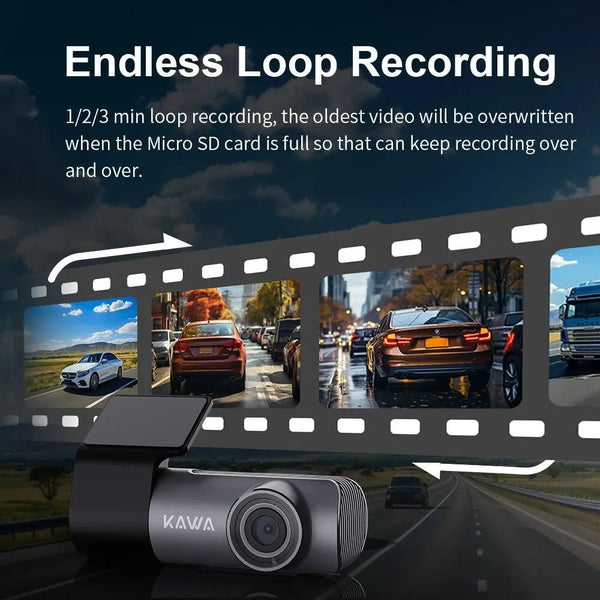 Kawa D5 2K Dash Cam For Car With WiFi App And Voice Control WDR DVR - stepyours.com