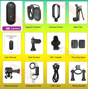 4K WiFi POV Mini Action Camera Magnetic Pocket Vlog Cam Helmet Mount for Bike - stepyours.com