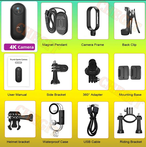 4K WiFi POV Mini Action Camera Magnetic Pocket Vlog Cam Helmet Mount for Bike - stepyours.com