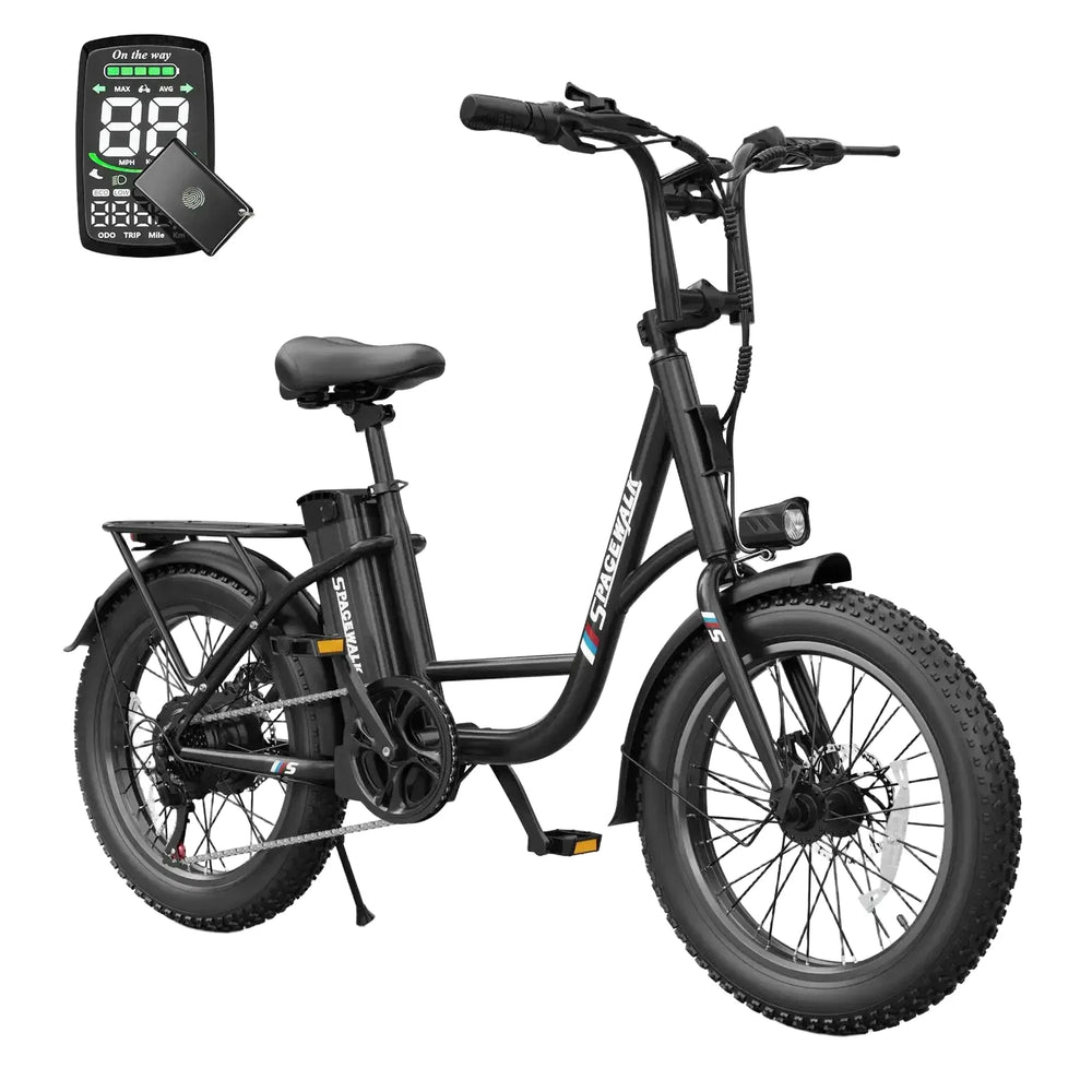 Spacewalk Fat Tire Electric Bike Adults 1500W Peak Motor 28MPH Speed 20x3.0 All Terrain Ebike 48V 13Ah Removable Battery NFC Unlock UL Certified USA Warehouse