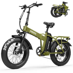 ESKUTE Electric Bike for Adults, 48V 20.8Ah Removable Battery, 20x4 Fat Tire Foldable Ebike with 1200W Peak Motor, Folding E Bike with 7‑Speed, 20+ MPH, up to 80 Miles, NFC Unlock
