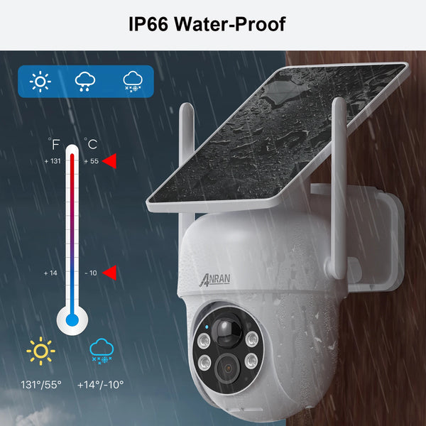 ANRAN Solar Camera Q4 3MP 5MP Outdoor Wireless Battery Security With Solar Power - stepyours.com