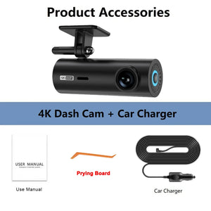 4K Car Dash Cam DVR With WiFi Front Camera 3840x2160 Night Vision Parking - stepyours.com