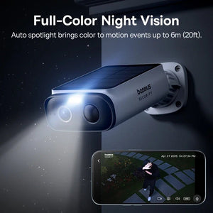 Baseus S1 Lite Solar Security Camera - 2K Wireless Outdoor With 135 Degree FOV - stepyours.com
