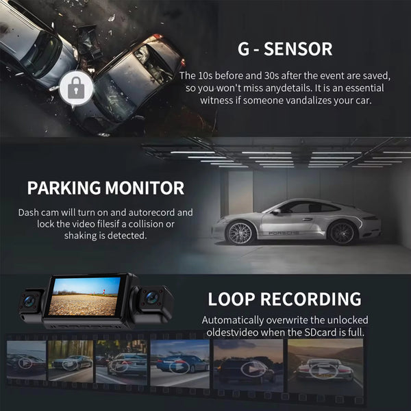 4 Channel Car Dash Cam With WiFi FHD 1080P Front Left Right Rear Night Vision - stepyours.com