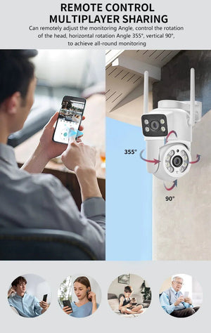 Icsee 8MP 4K PTZ WiFi Camera Dual Lens - AI Tracking Outdoor Surveillance - stepyours.com