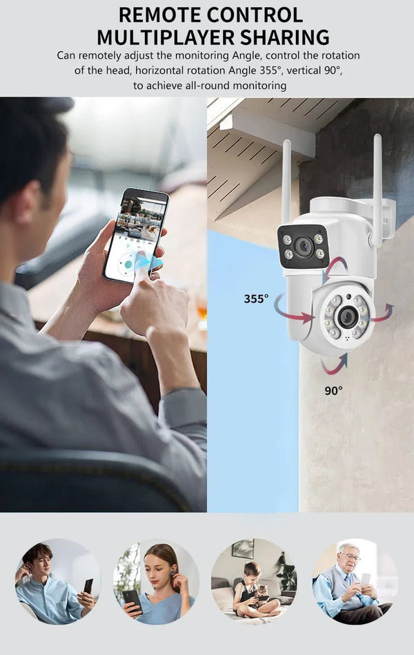 Icsee 8MP 4K PTZ WiFi Camera Dual Lens - AI Tracking Outdoor Surveillance - stepyours.com