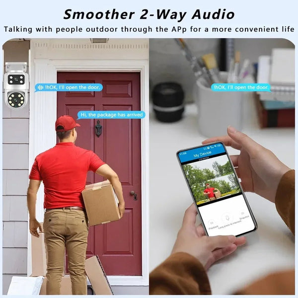Tuya Dual Lens PTZ WiFi Camera Outdoor - 4K 8MP AI Auto Tracking Hooks - stepyours.com