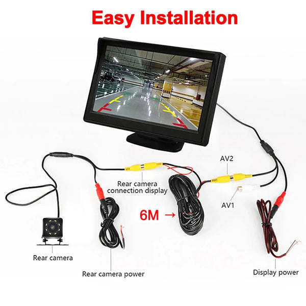 Four Point Three Inch Rear View Monitor For Car Parking Reversing Camera System - stepyours.com