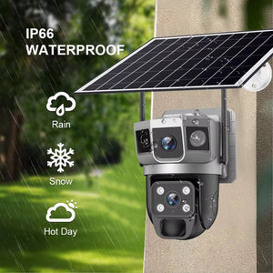 Solar Powered Dual Lens WiFi CCTV Camera With 12MP 10X Zoom PTZ IP66 Outdoor - stepyours.com