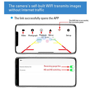 Car Rear View Camera WiFi 170 Degree Wireless Waterproof Backup Camera 12V 24V - stepyours.com
