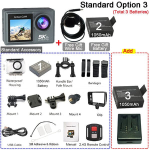 HUAFANT M4R Action Camera 5K 4K60FPS Waterproof 30m IPS Touch LCD 5X Zoom - stepyours.com