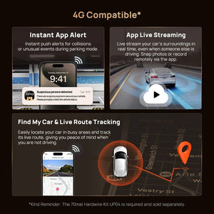 70Mai A810S 4K HDR Dash Cam GPS ADAS Dual Channel Motion Detection 4G LTE DVR - stepyours.com