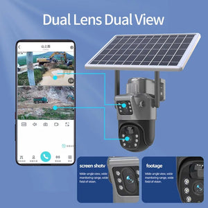 8MP 4K Solar WiFi Outdoor Dual Lens PTZ Camera - Wireless AI Alerts - stepyours.com