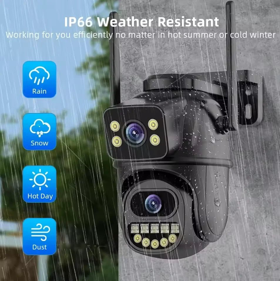 4K 8MP WiFi Surveillance Camera - AI Human Detection with Dual Lens - stepyours.com