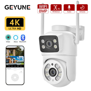 Icsee 8MP 4K PTZ WiFi Camera Dual Lens - AI Tracking Outdoor Surveillance - stepyours.com