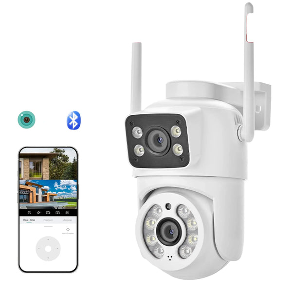 Icsee 8MP 4K PTZ WiFi Camera Dual Lens - AI Tracking Outdoor Surveillance - stepyours.com