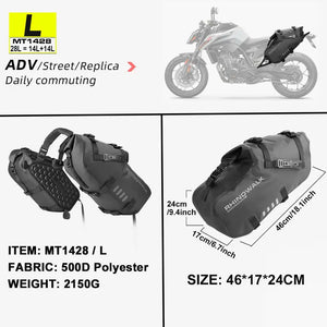 Rhinowalk Motorcycle Saddlebag Waterproof For Most Without Side Racks Off-road Sport Bike Fit BMW Honda Kawasaki Yamaha Benelli