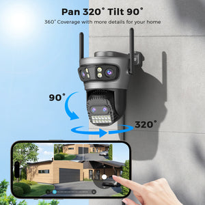 20MP Outdoors WiFi PTZ Security Camera - AI Human Detection and 10X Zoom Hooks