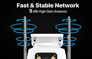 Dual Lens 360 Degree WiFi Camera IP66 Outdoor Security 8MP 4K PTZ - stepyours.com