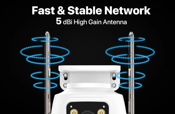 Dual Lens 360 Degree WiFi Camera IP66 Outdoor Security 8MP 4K PTZ - stepyours.com