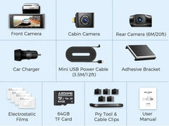 AZDOME 4K Dash Cam M550 Max GPS WiFi Car DVR 3.18Inch Screen Rear Cam - stepyours.com