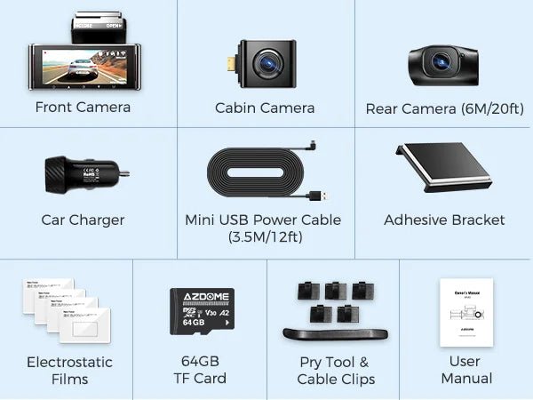 AZDOME 4K Dash Cam M550 Max GPS WiFi Car DVR 3.18Inch Screen Rear Cam - stepyours.com