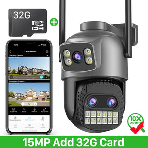 Abuntu 15MP 8K PTZ WiFi Outdoor Camera - 10X Zoom AI Human Detection - stepyours.com