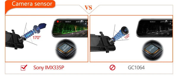 EACE 2.5K Mirror Dash Cam For Car Touch Screen With GPS WiFi 1440P Parking DVR - stepyours.com