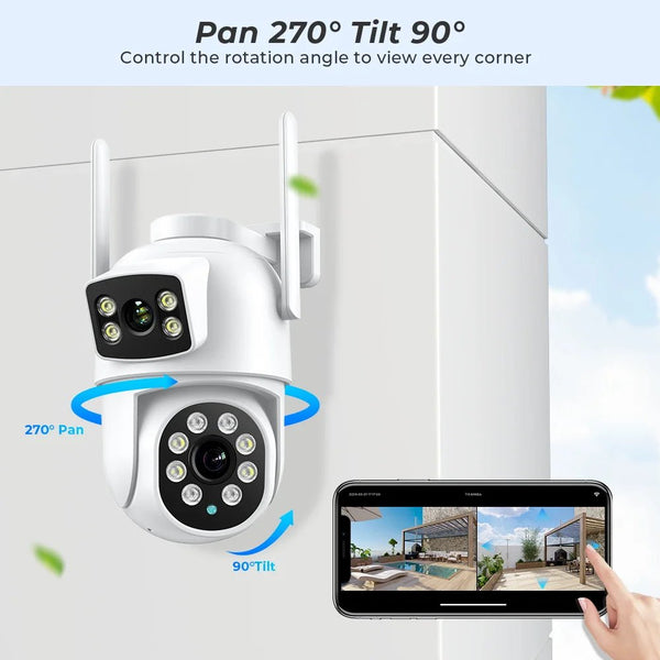 BESDER 4K 8MP WiFi Outdoor PTZ Camera Dual Lenses With Human Detection - stepyours.com
