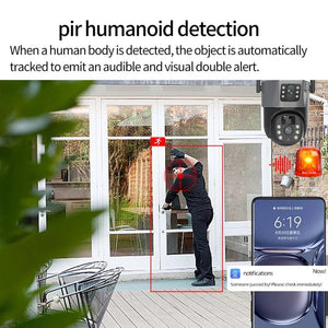 8MP 4K Solar WiFi Outdoor Dual Lens PTZ Camera - Wireless AI Alerts - stepyours.com