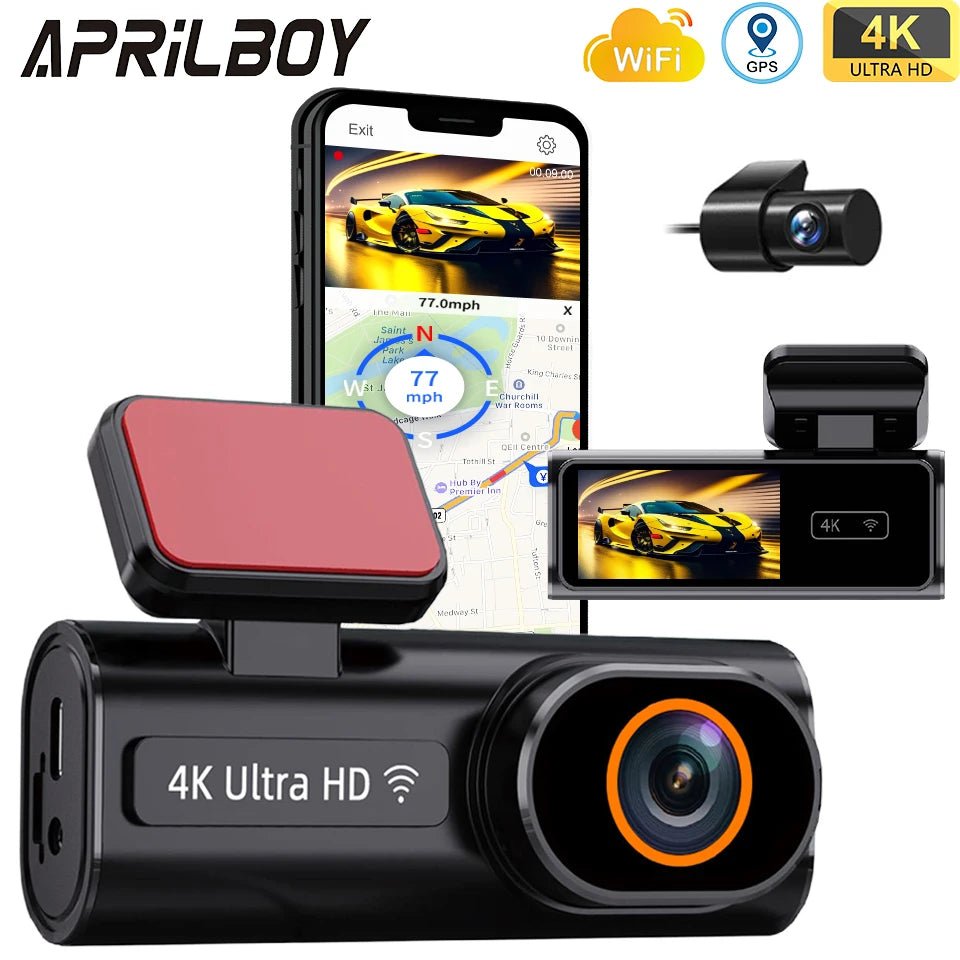 Ultra HD 4K Car Dash Cam With WIFI DVR Night Vision 24H Parking GPS - stepyours.com