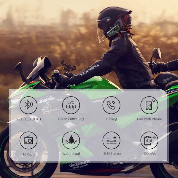 Motorcycle Bluetooth Headset - Hands-Free Calling — product view 3